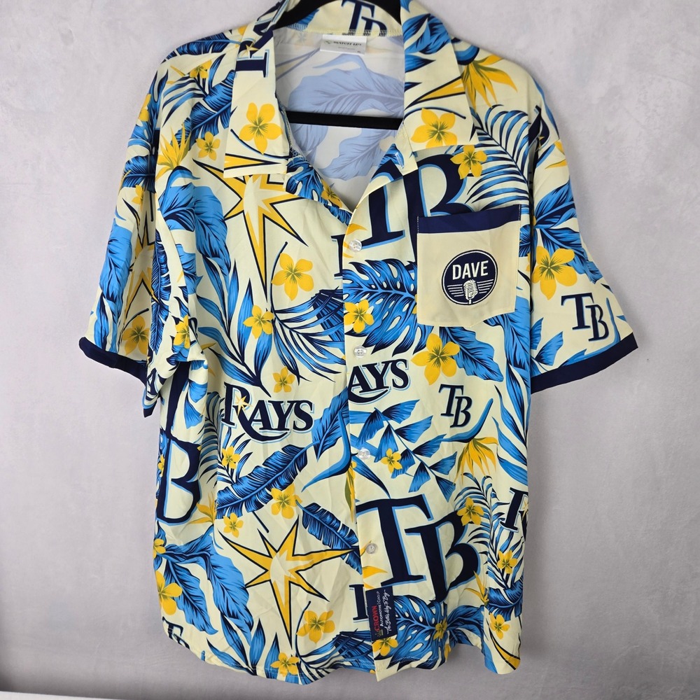 Tampa Bay Rays Hawaiian Shirt XL Baseball Tropical Floral SGA 2024 Dave MatchUp